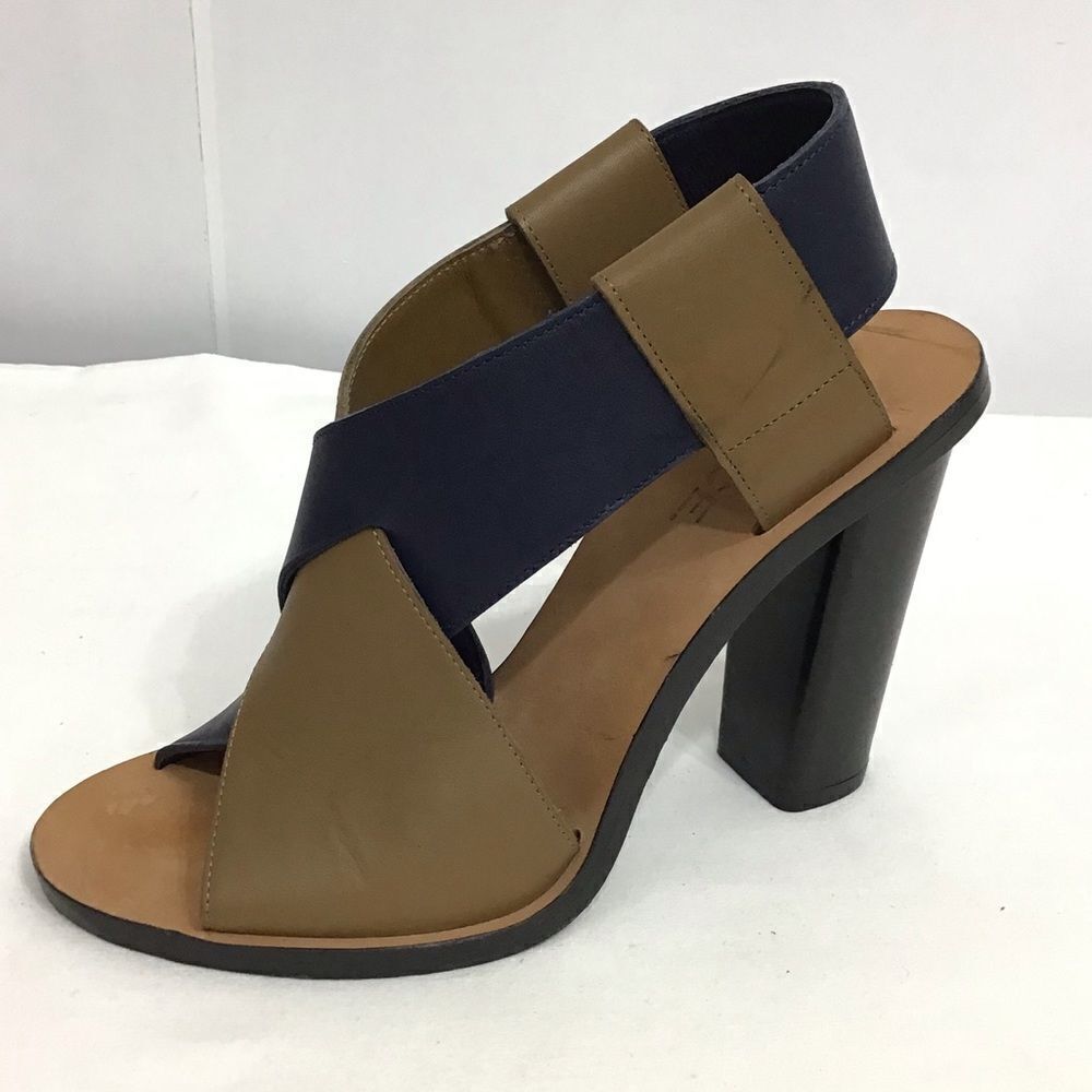 Vince Nelia Color Block High Heel Open Toe Open Heel Sandal Good Condition Sz 6
